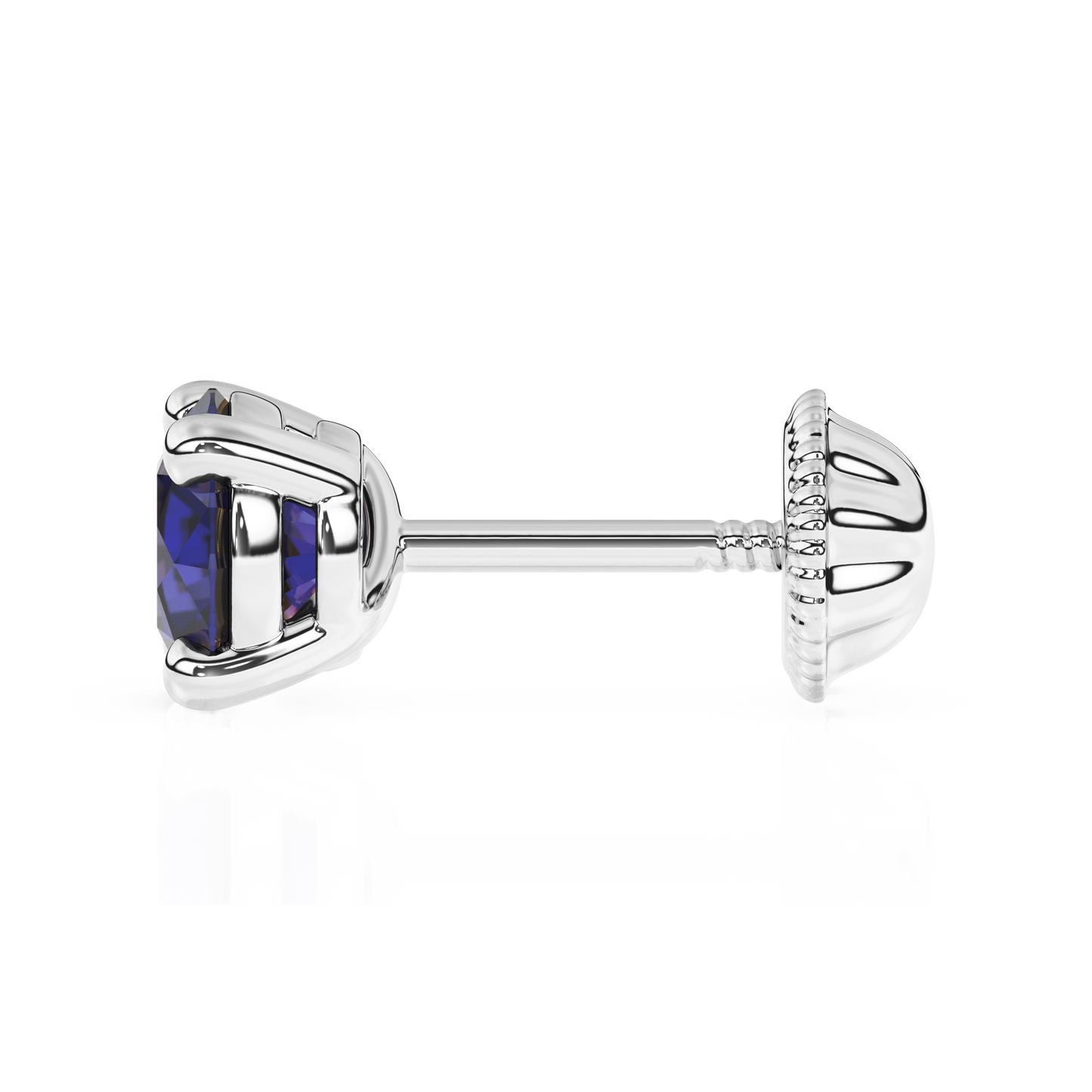 September Birthstone, 4mm Swarovski Crystal Stud Earrings - Solid 14K White Gold, Screw Back, for Babies & Children