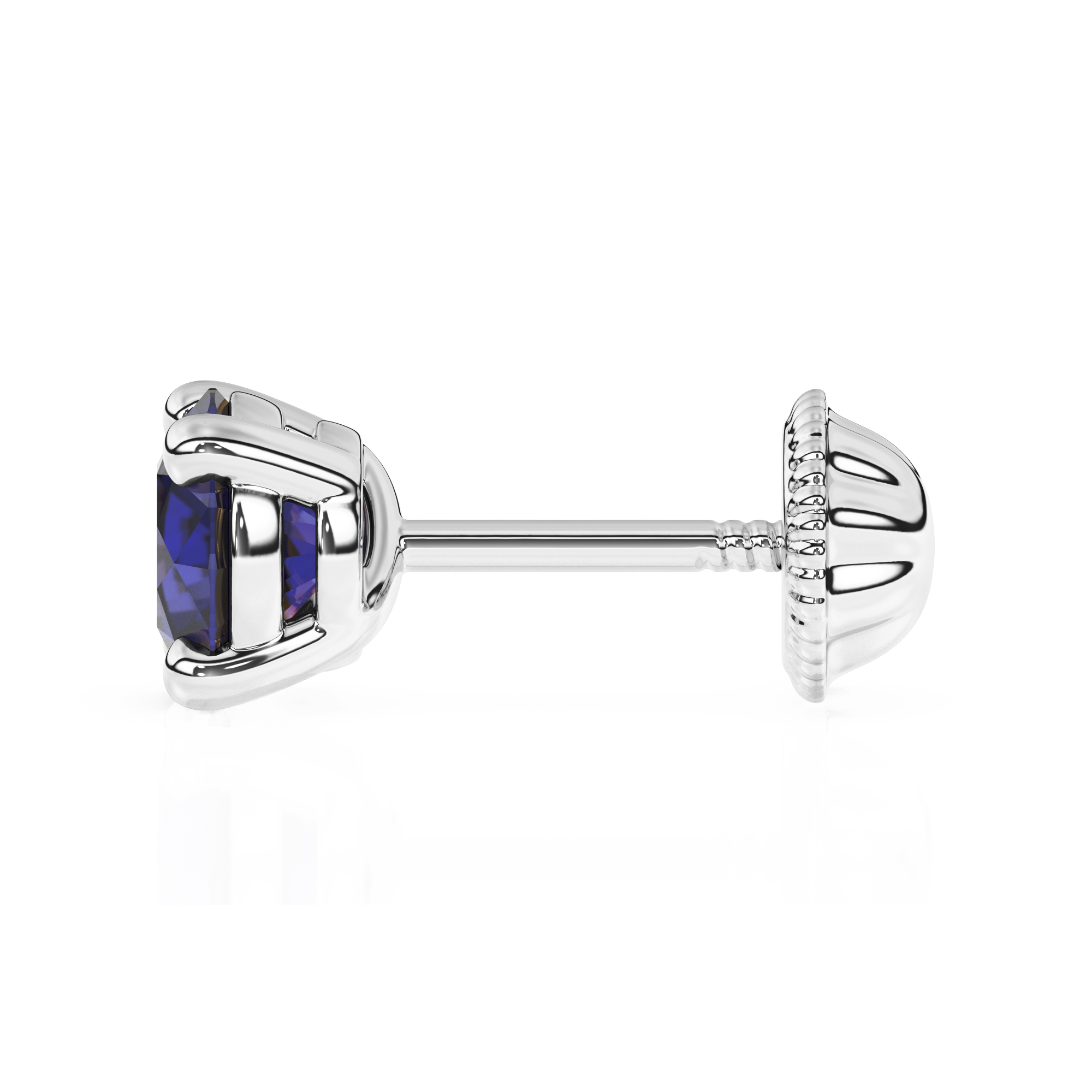 September Birthstone, 4mm Swarovski Crystal Stud Earrings - Solid 14K White Gold, Screw Back, for Babies & Children