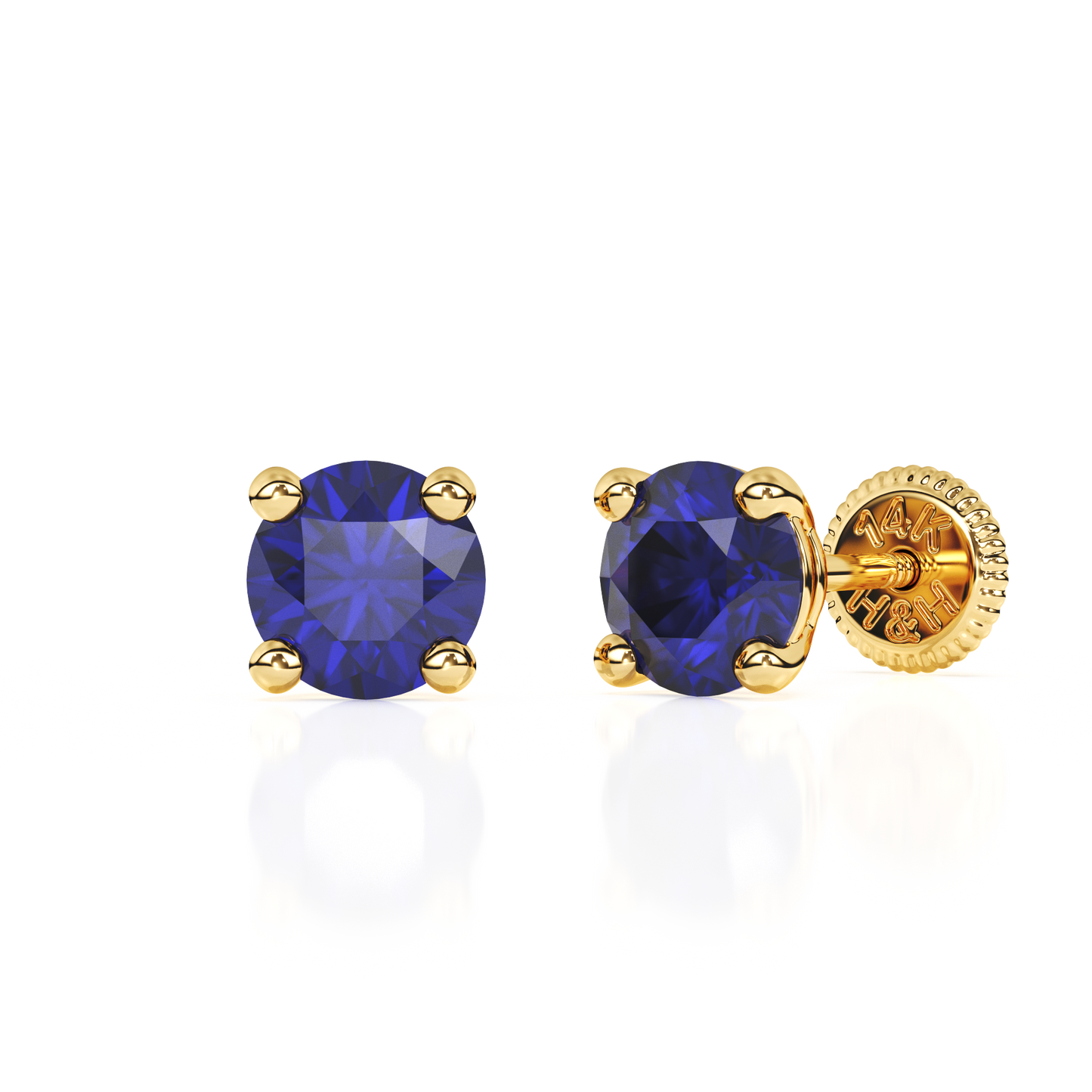 September Birthstone, 4mm Swarovski Crystal Stud Earrings - Solid 14K Gold, Screw Back, for Babies & Children