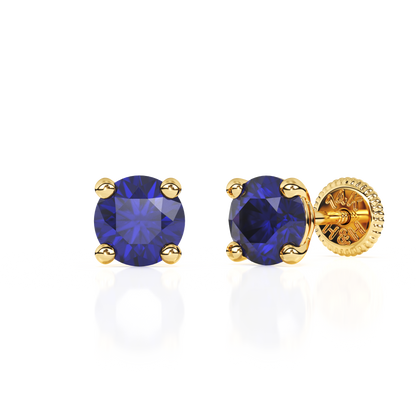 September Birthstone, 4mm Swarovski Crystal Stud Earrings - Solid 14K Gold, Screw Back, for Babies & Children