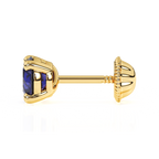 September Birthstone, 4mm Swarovski Crystal Stud Earrings - Solid 14K Gold, Screw Back, for Babies & Children