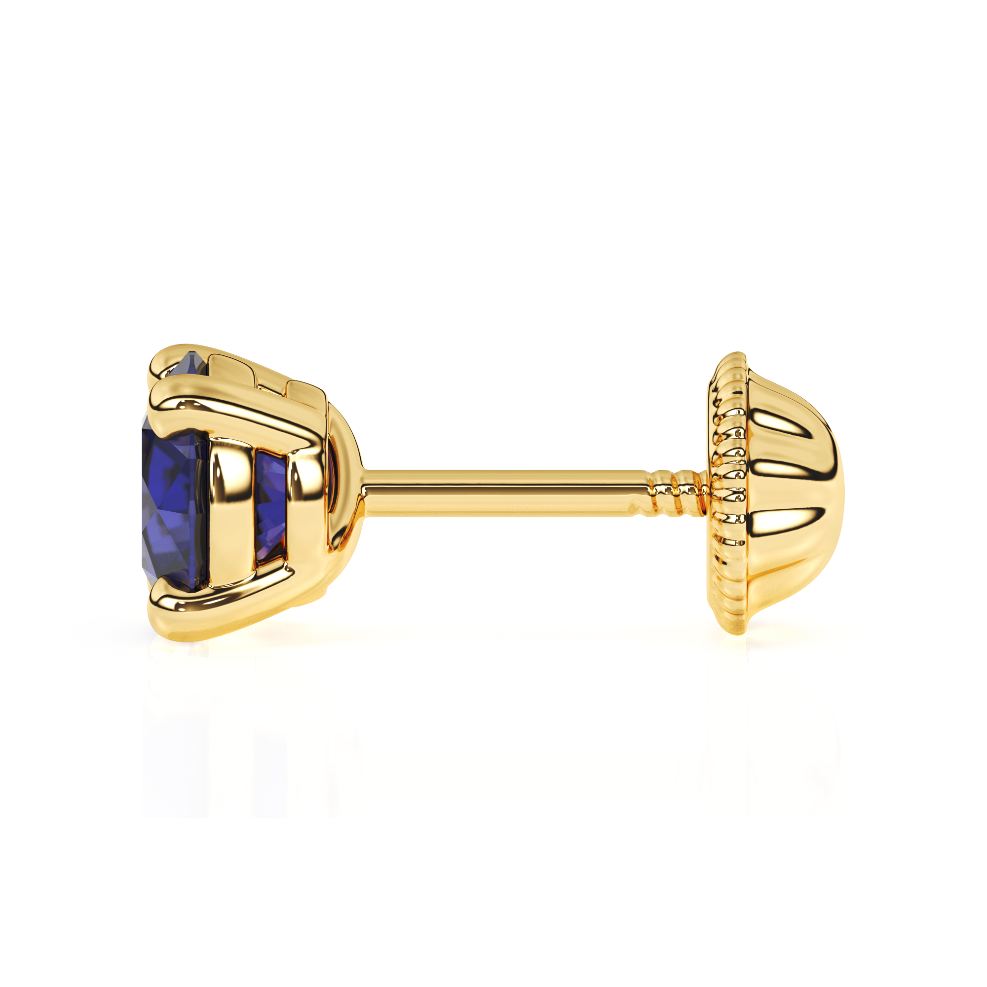 September Birthstone, 4mm Swarovski Crystal Stud Earrings - Solid 14K Gold, Screw Back, for Babies & Children