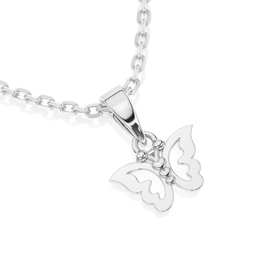Silver Wings Butterfly Charm Necklace5