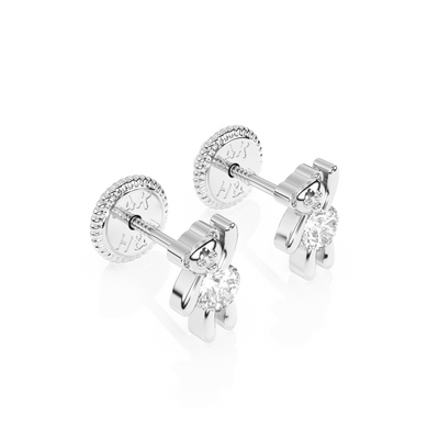 Teddy Bear Treasure, Clear CZ Stud Earrings5
