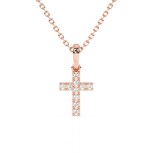 Timeless Light Children’s Cross Necklace Rose Gold 11