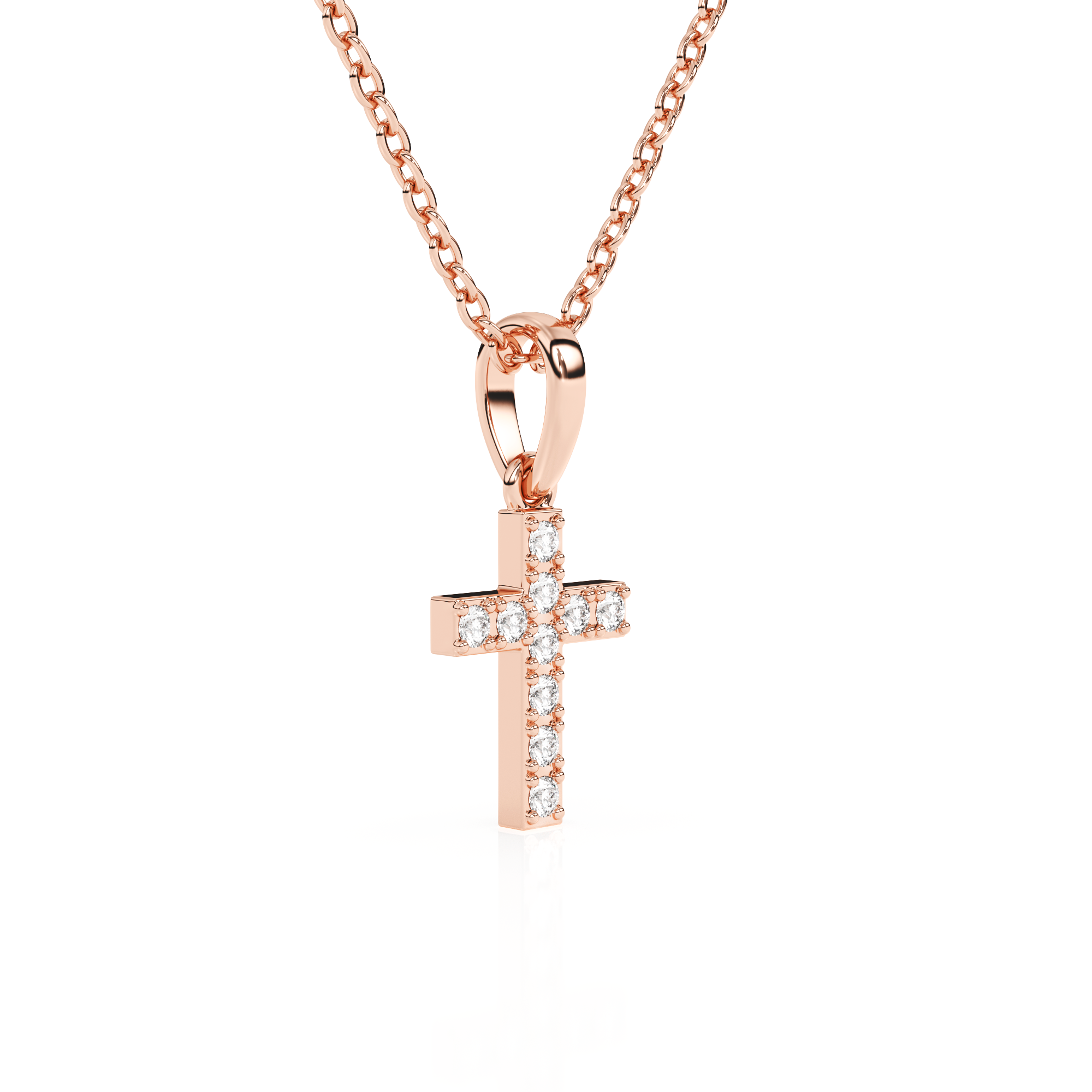 Timeless Light Children’s Cross Necklace Rose Gold 13