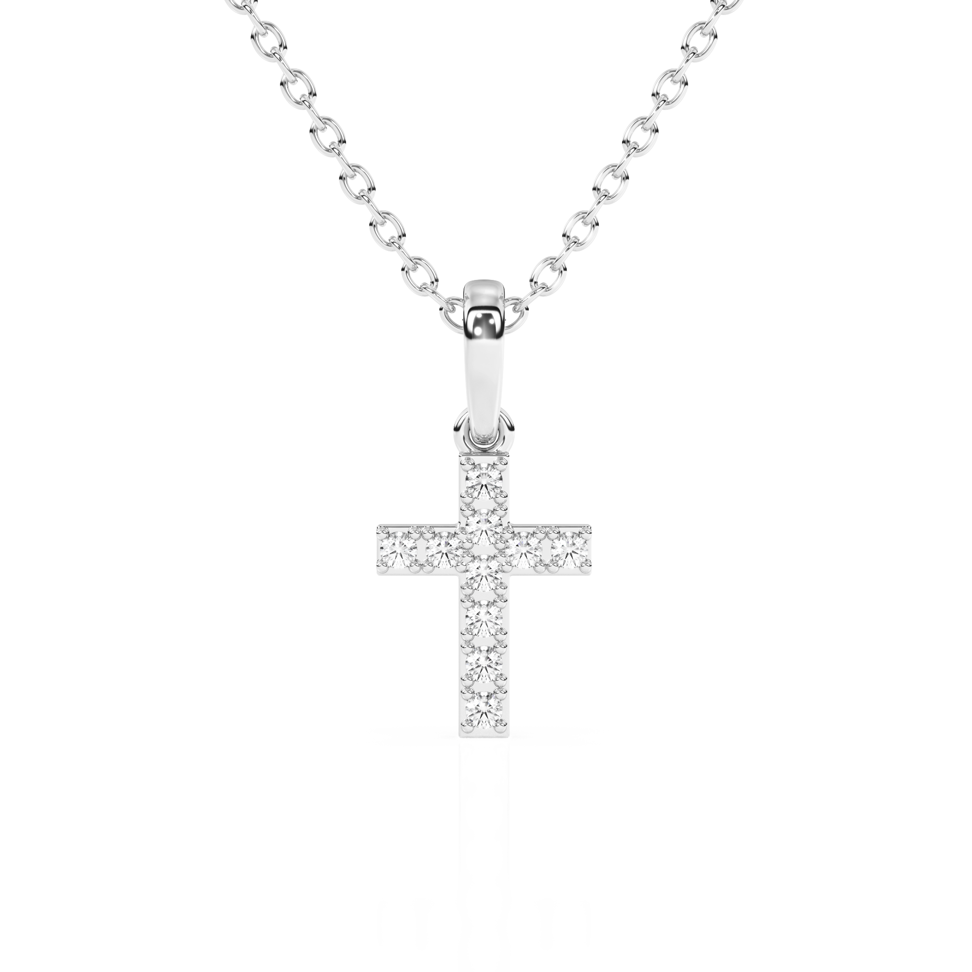 Timeless Light Children’s Cross Necklace White Gold 6