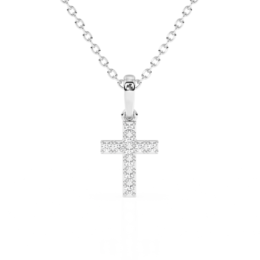 Timeless Light Children’s Cross Necklace White Gold 6