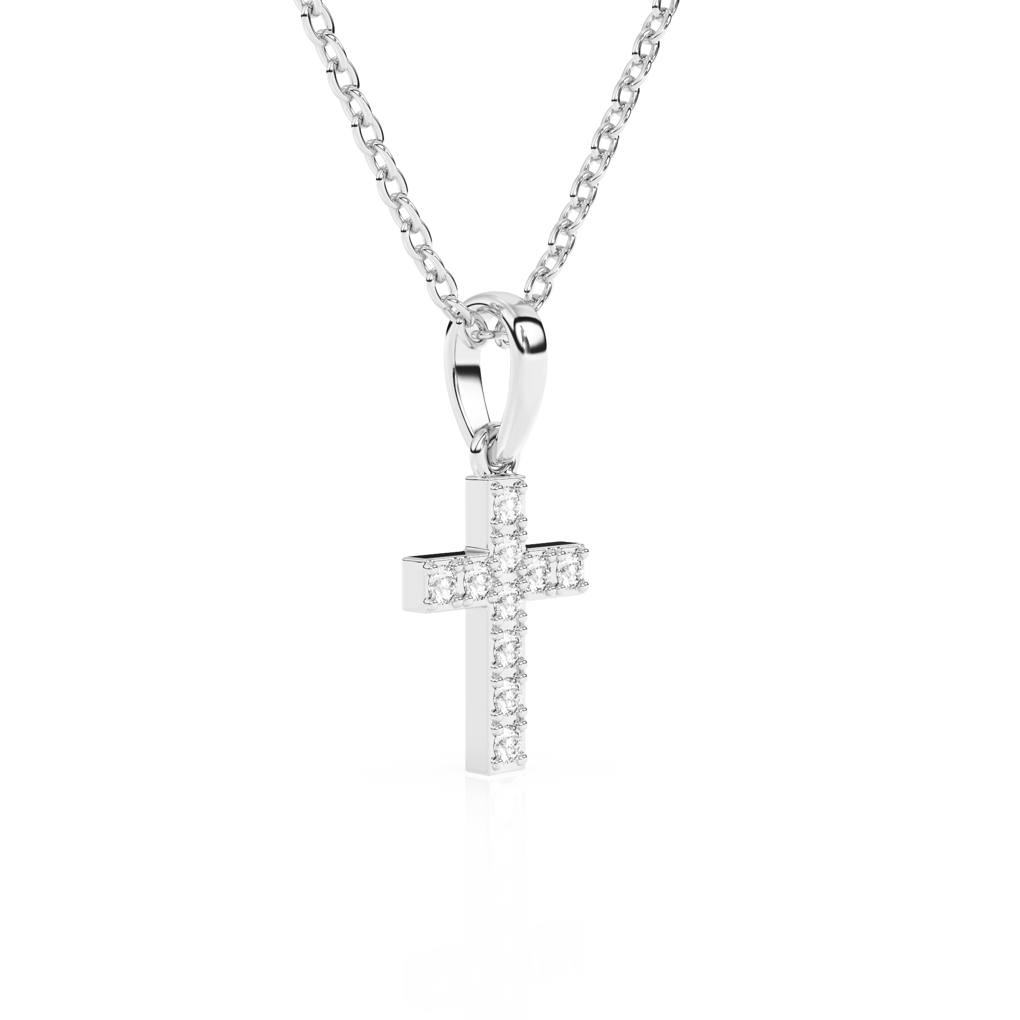 Timeless Light Children’s Cross Necklace White Gold 8