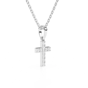 Timeless Light Children’s Cross Necklace White Gold 8