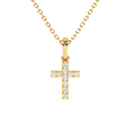 Timeless Light Children’s Cross Necklace Yellow Gold 1