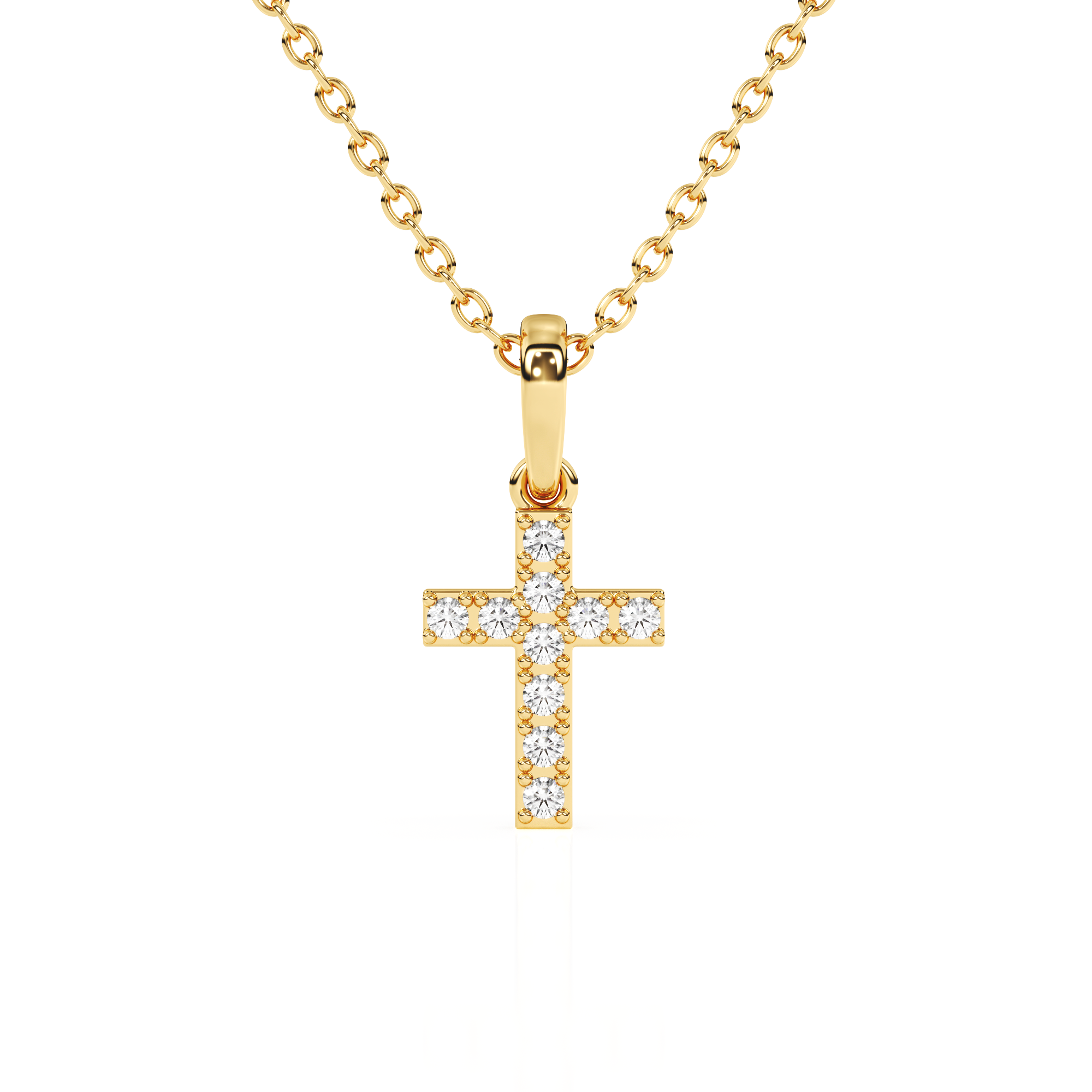 Timeless Light Children’s Cross Necklace Yellow Gold 1