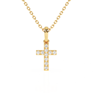 Timeless Light Children’s Cross Necklace Yellow Gold 1