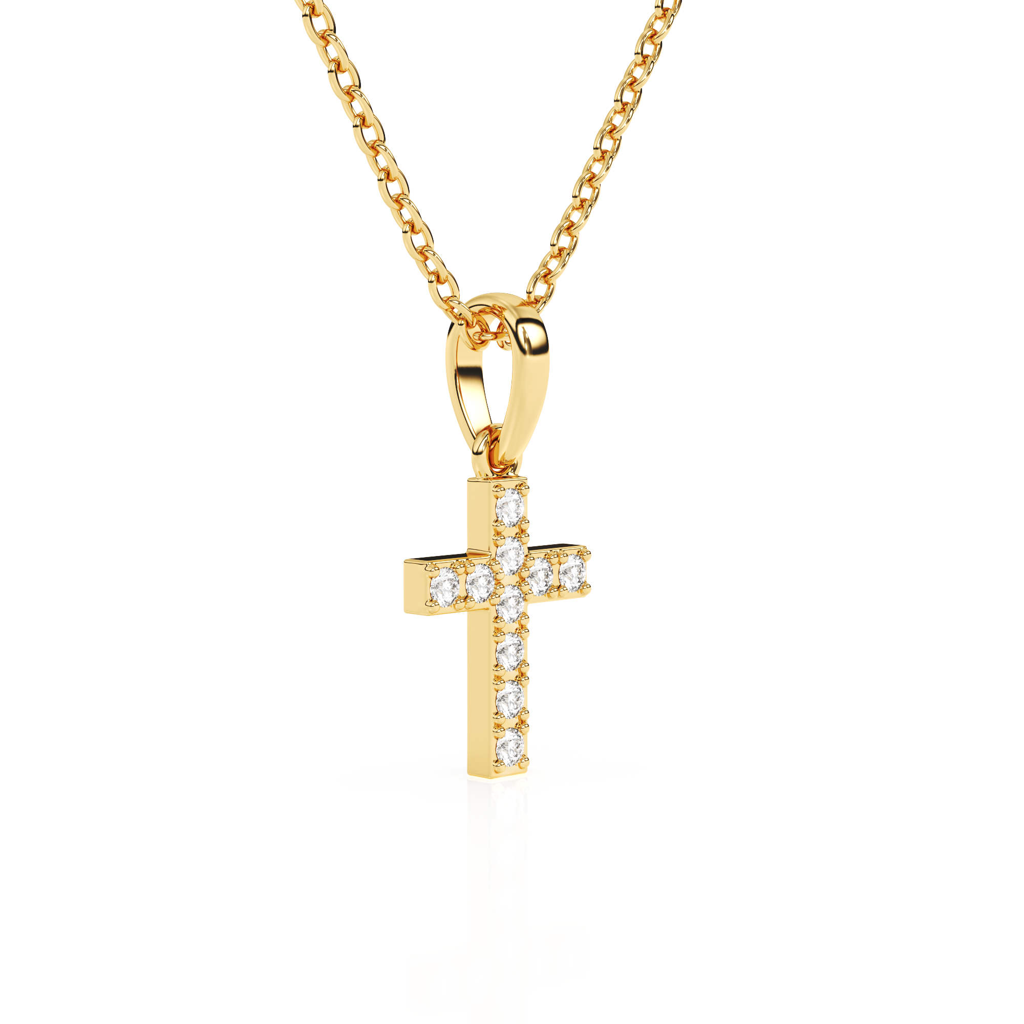 Timeless Light Children’s Cross Necklace Yellow Gold 3