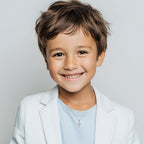 Luz Atemporal – Collar con Cruz Infantil - Para Niños de Fe en Oro Rosa Sólido de 14k