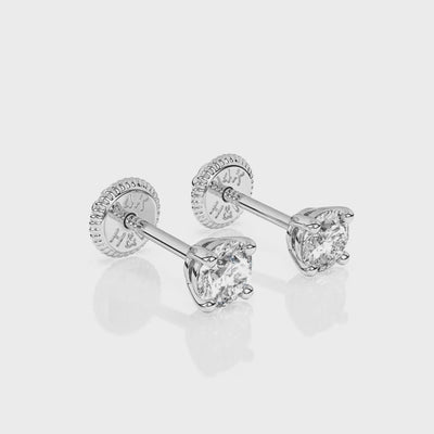3mm Clear Round CZ Stud White Gold Video