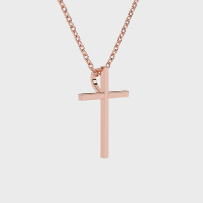 Modern Faith Children’s Cross Necklace Rose Gold