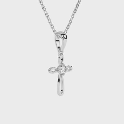 Infinity Cross Children’s Cross Necklace White Gold