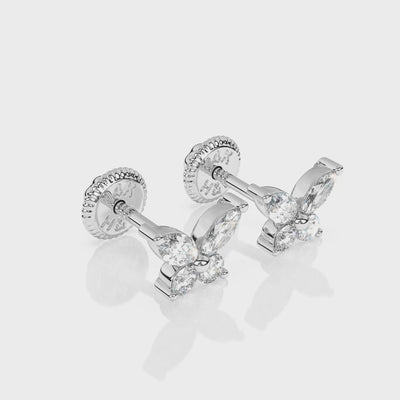 Brilliant Butterfly, Clear CZ Stud White Gold Video