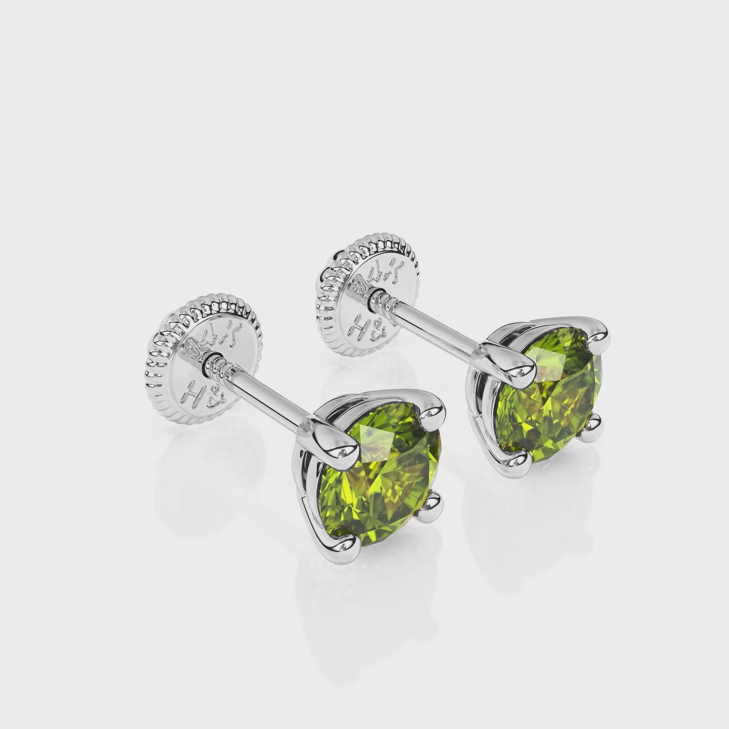 August Birthstone, 4mm Swarovski Crystal Stud Earrings White Gold Video