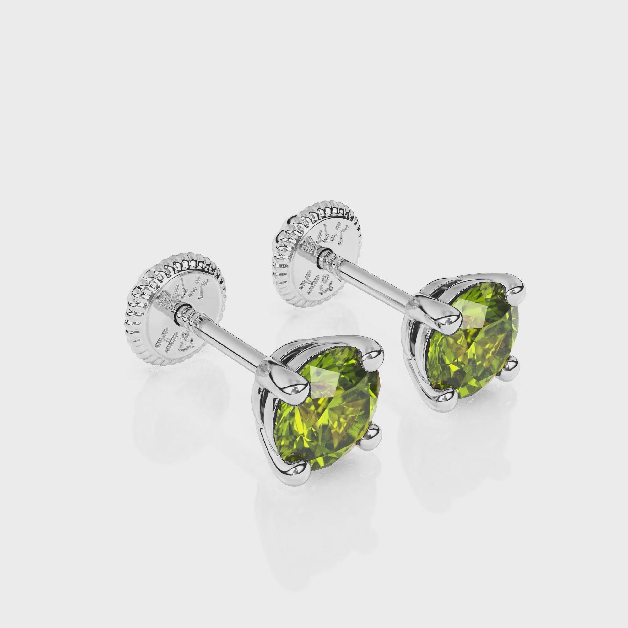 August Birthstone, 4mm Swarovski Crystal Stud Earrings White Gold Video