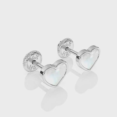 Genuine Love, Mother of Pearl Heart Stud White Gold Video