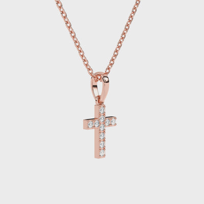 Timeless Light Children’s Cross Necklace Rose Gold