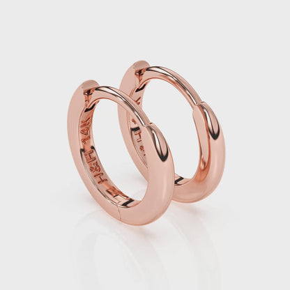 Classic, 9mm Huggie Hoop Earrings - Solid 14K Rose Gold, Huggie Hoop, for Babies & Children